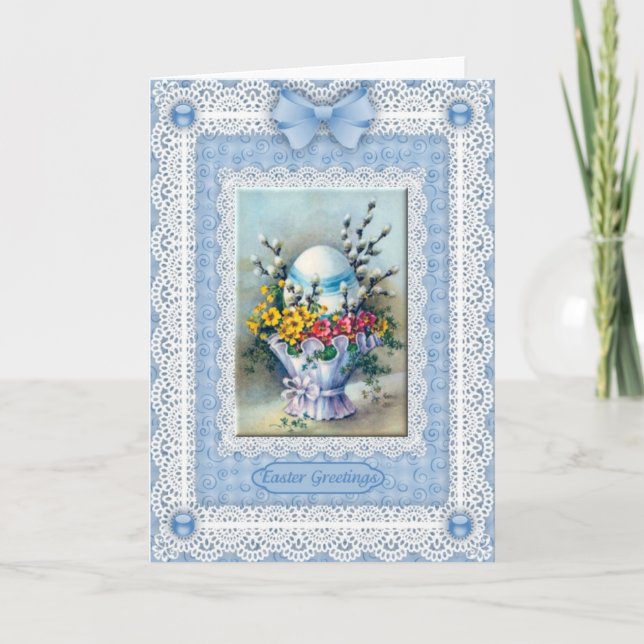 Oeuf de pâques, carte de voeux de dentelle de n de (Devant)
