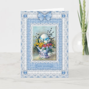 Oeuf de pâques, carte de voeux de dentelle de n de