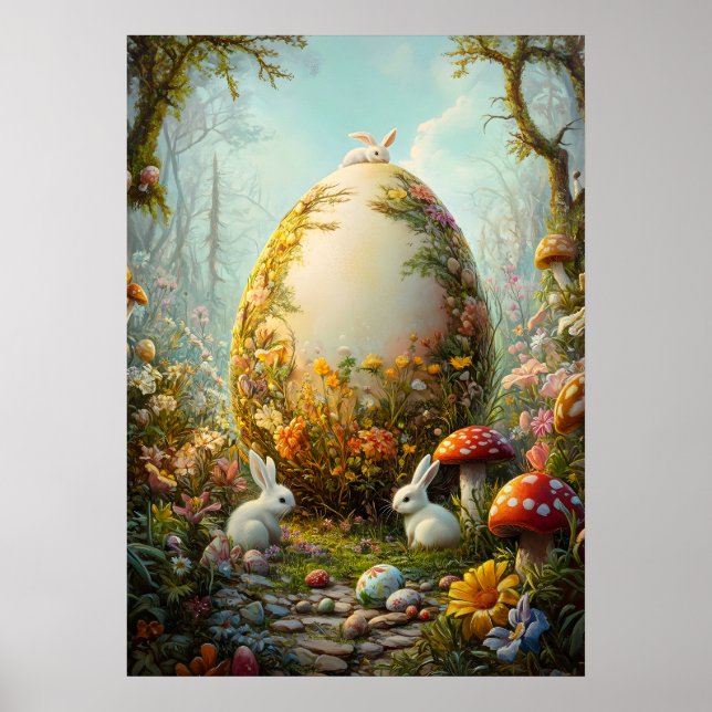 Oeuf de Pâques Imaginaire Forêt Poster Nature (Devant)