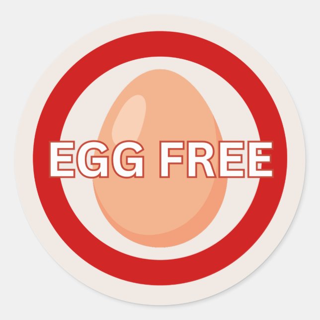 Oeuf Free Food Allergy Alert Sticker classique (Devant)