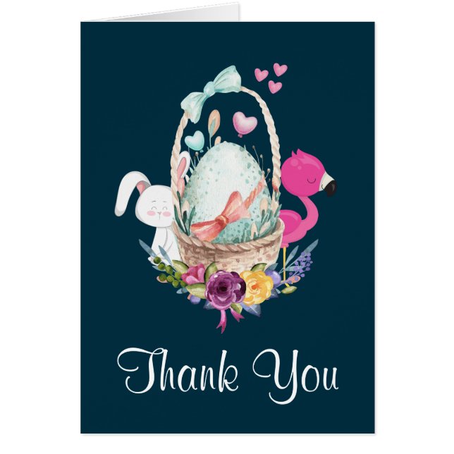 Oeuf mignon, Flamant rose et Baby shower lapin Mer (Devant)