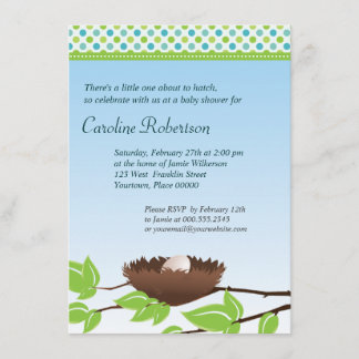 OEufs dans les oiseaux Invitation au Baby shower d