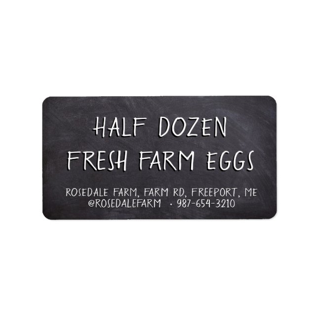 OEUFS DE FERME FRAIS en blanc sur Étiquette de tab (Devant)