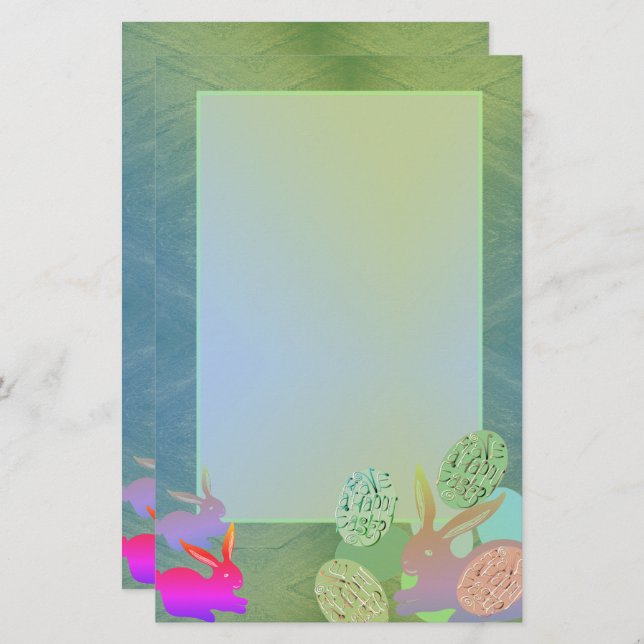 OEufs de lapin de Pâques papeterie (Devant / Derrière)