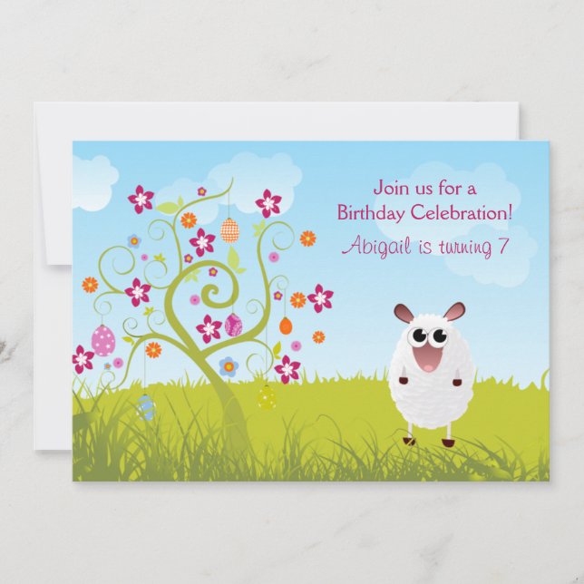 Oeufs de mouton et de vacances Invitation d'annive (Devant)