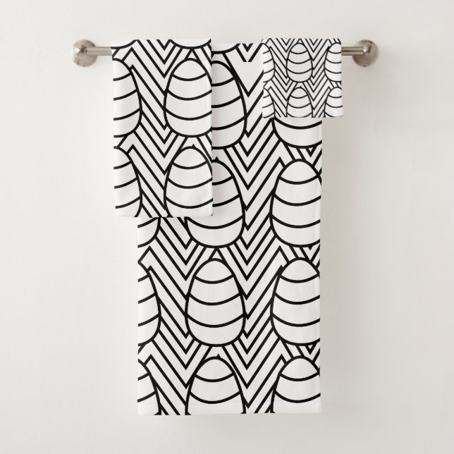 Oeufs de Pâques Chevron Stripes heureux Motif de P (En situation)
