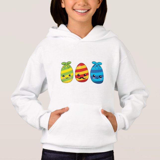 Oeufs de Pâques de Kawaii avec des rubans (Devant)