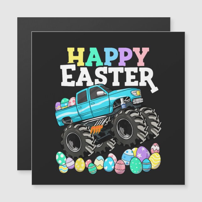 Œufs de Pâques de Monster Truck de Joyeuses Pâques (Devant / Derrière)