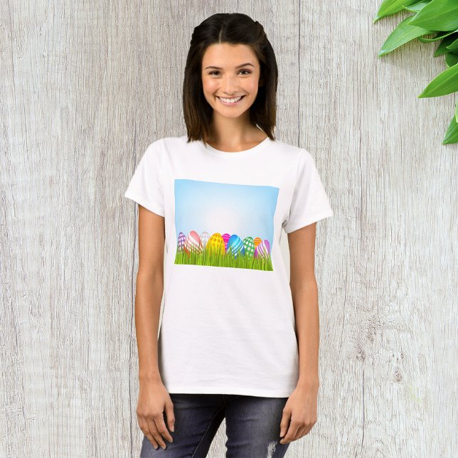 Oeufs De Pâques En T-shirt Femme D'Herbe (Créateur téléchargé)