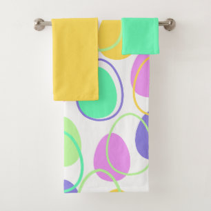 Oeufs de Pâques et contours Ensemble de serviettes