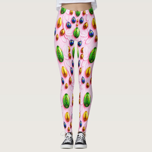 ŒUFS DE PÂQUES ~ Multicolores 3D ~ Leggings (Devant)