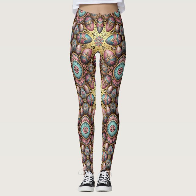 ŒUFS DE PÂQUES ~ Pastel 3D ~ Leggings (Devant)