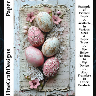 Œufs de Pâques Pastel Shabby Chic CL9 Papier Scrap