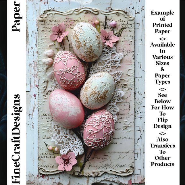 Œufs de Pâques Pastel Shabby Chic CL9 Papier Scrap (Créateur téléchargé)