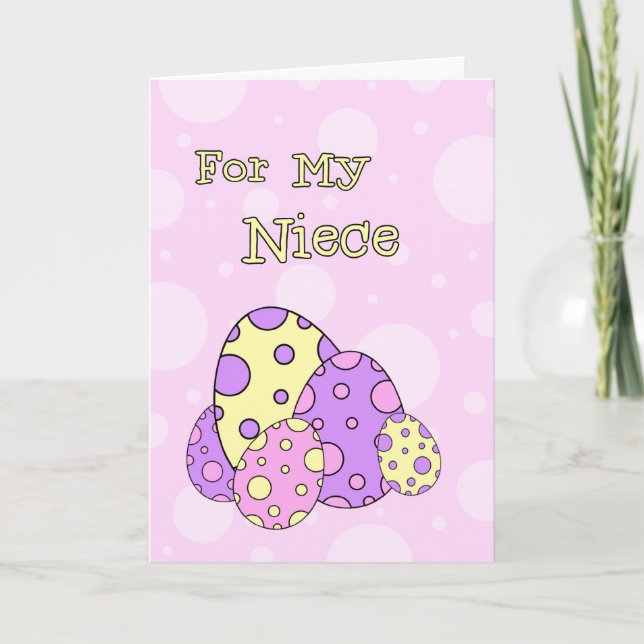 Oeufs de Pâques rose Bonne Carte de la Nuit de Pâq (Devant)