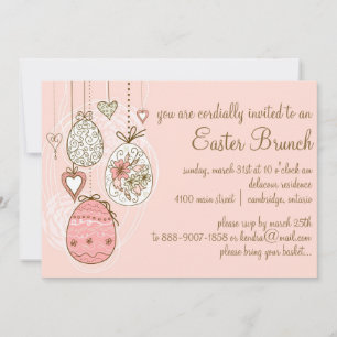 OEufs de Pâques rose Brunch de Pâques Invitation