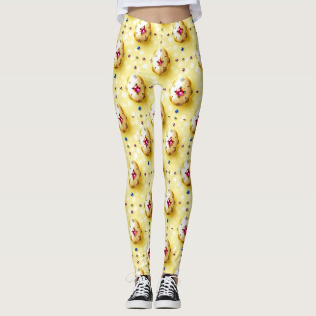 ŒUFS DE PÂQUES ~ Ruby Jaune 3D ~ Leggings (Devant)