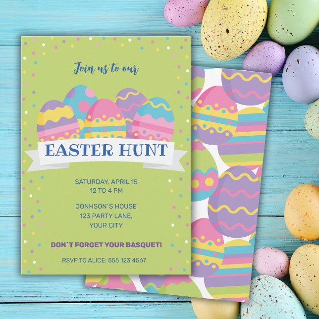 OEufs de Pâques verts INVITATION À LA CHASSE (Créateur téléchargé)