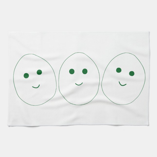 Oeufs Drôle Face Serviette de cuisine (Horizontal)