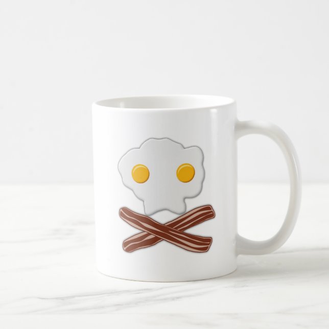 Oeufs et Bacon Crâne Drôle Mug (Droite)