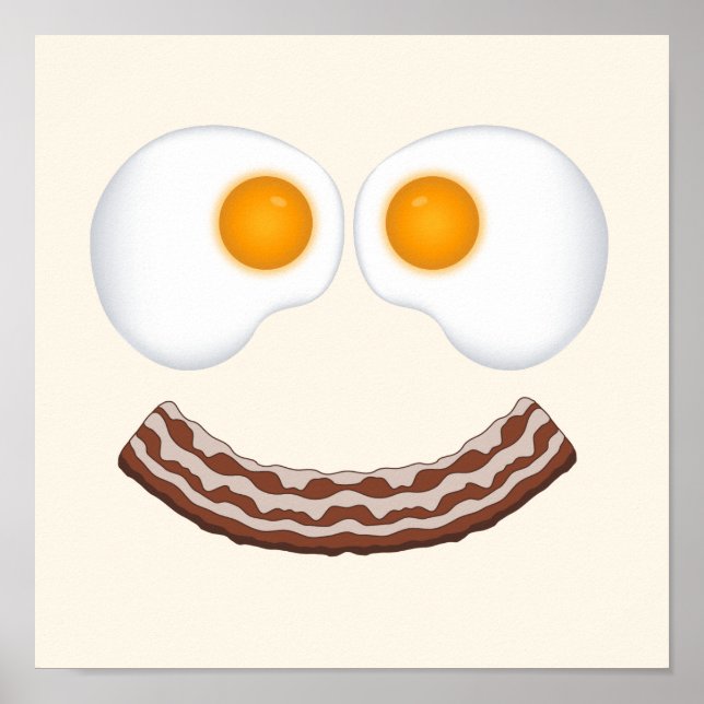 Oeufs et Bacon Grin Poster (Devant)