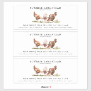 Oeufs frais de ferme Étiquette de carton d'oeuf