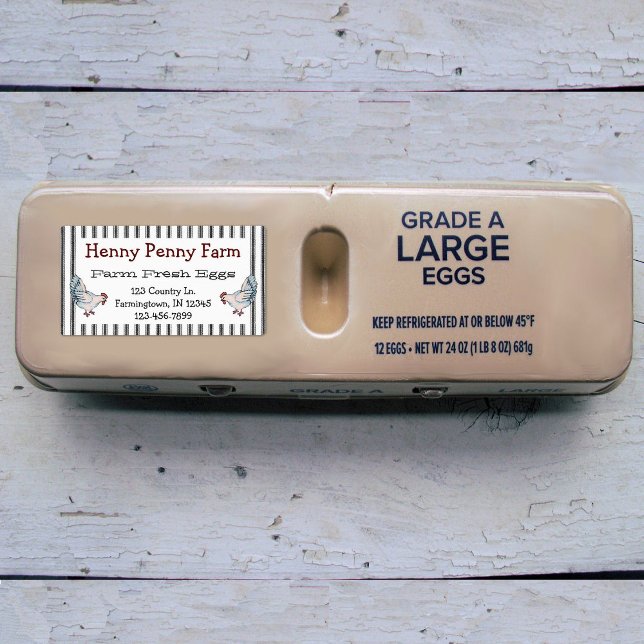 Oeufs frais de ferme personnalisés Étiquette de po (Créateur téléchargé)