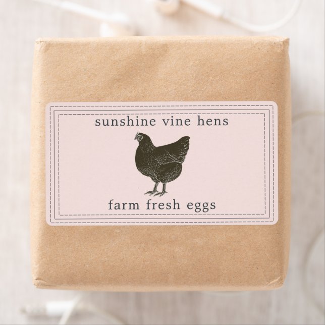 Oeufs frais de la ferme Étiquette de carton d'oeuf (En situation)