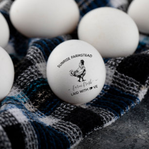 Oeufs frais de la ferme    Tampon à oeufs monogram