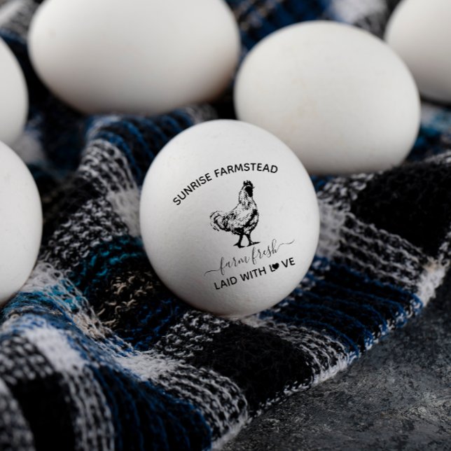 Oeufs frais de la ferme |  Tampon à oeufs monogram (Créateur téléchargé)