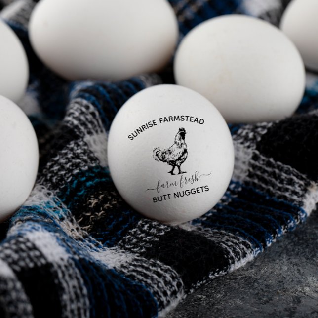 Oeufs frais de la ferme |  Tampon à oeufs monogram (Créateur téléchargé)