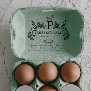 Oeufs frais de la ferme    Tampon de boîte d'œufs 