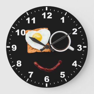 OEufs Fraisés Amusants Horloge murale de la cuisi