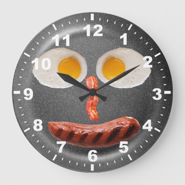 OEufs Fraisés Amusants Horloge murale de la cuisin (Recto)