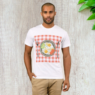Oeufs Frivés Sur Un T-Shirt Mens En Plaque