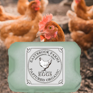 OEUFS PÂTISÉS DE HEN vintage ÉTIQUETTE Oeuf Carton