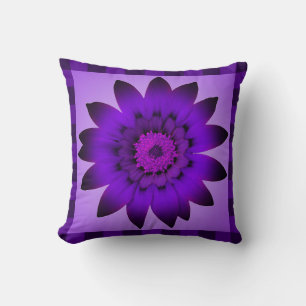 Oeuvre aux fleurs violettes - Coussin