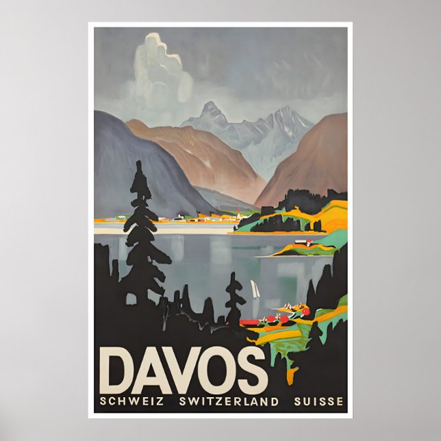 Œuvre d'art de Davos Suisse Affiche Cadeau d'impre (Devant)
