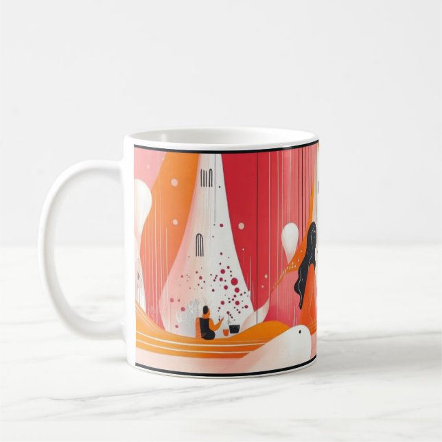 Œuvre d'art de l'arche géométrique. Tasse à café r (Gauche)
