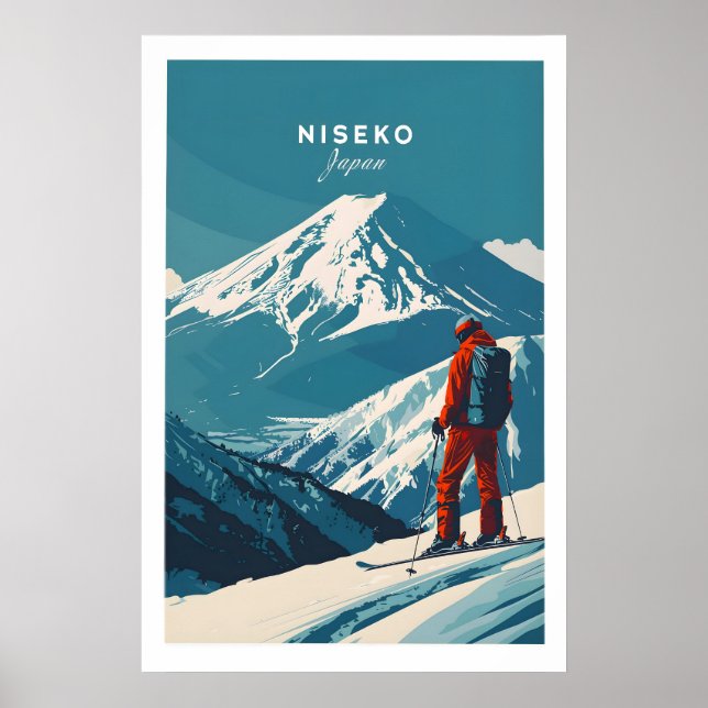 Œuvre d'art de Niseko Japon Affiche de ski 1 (Devant)