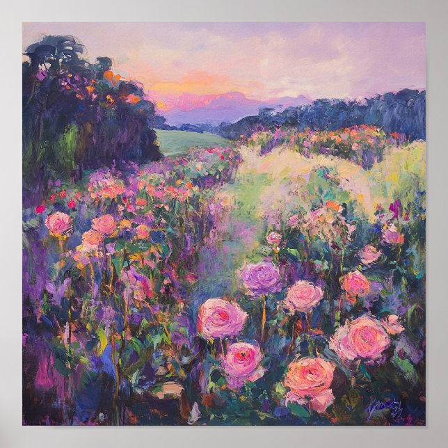 Œuvre d'art de rose rustique décoration de maison  (Devant)