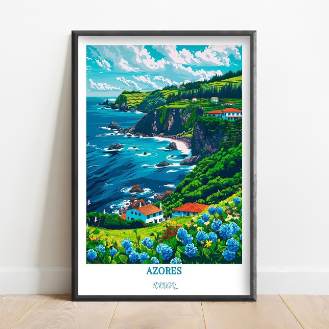 Œuvre d'art des Açores - Affiche de voyage aux Aço (Créateur téléchargé)