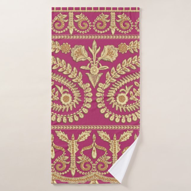 OEuvre d'art moghol. or antique indien b (Serviette de bain)