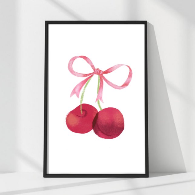 Œuvre d'art murale Cherry & Bow – Affiche 12x18 (Mix & match sizes: Cherry & Bow wall art in 24x36, 16x24, 12x18, 8x12 & 4x6.)