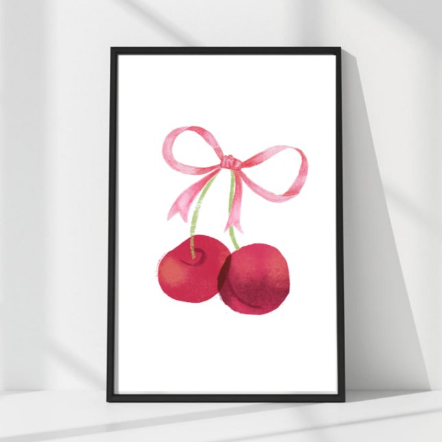 Œuvre d'art murale Cherry & Bow – Affiche 4x6 (Mix & match sizes: Cherry & Bow wall art in 24x36, 16x24, 12x18, 8x12 & 4x6.)