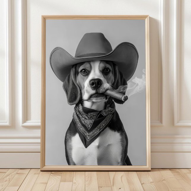 Oeuvre d'art murale Cowboy Beagle, Impression occi (Créateur téléchargé)