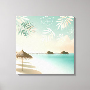 Œuvre d'art murale de plage tropicale - Impression