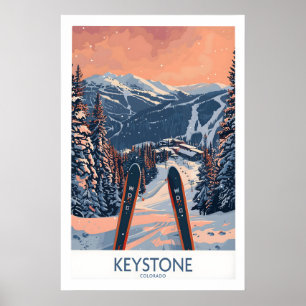 Œuvre d'art murale Keystone - Affiche de ski Color