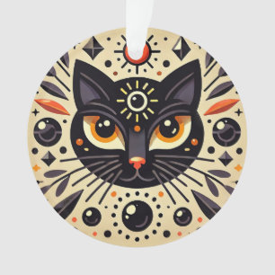 Œuvre d'art mystique d'un chat noir