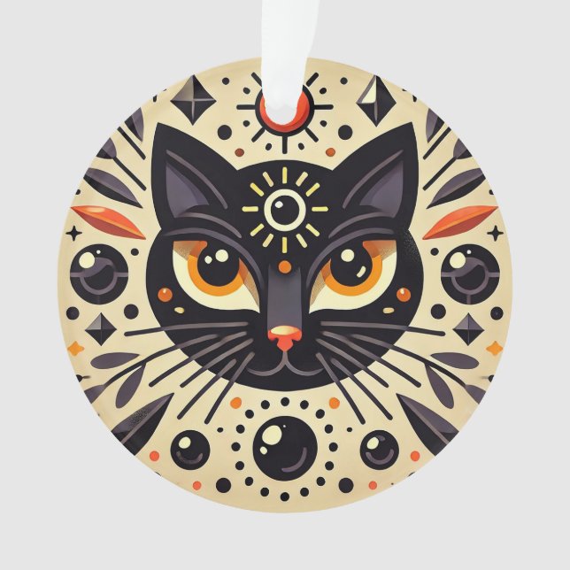 Œuvre d'art mystique d'un chat noir  (devant)